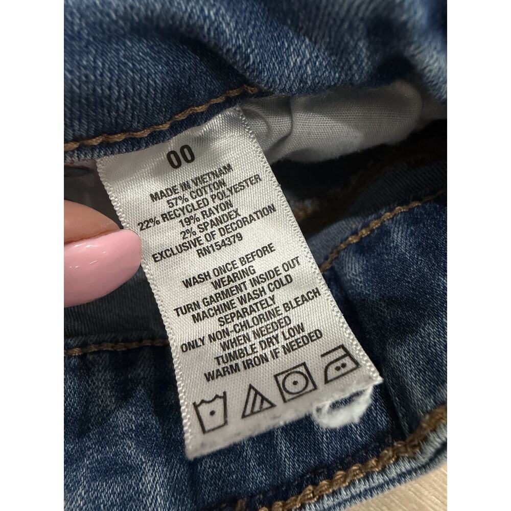 Aeropostale High Rise Midi 00 Cuffed Jean Shorts Distressed Y2K Casual Festival‎ - Picture 4 of 5